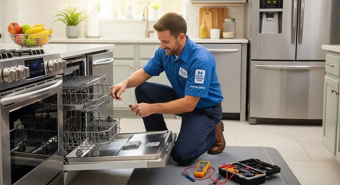 Appliance technician providing same-day dishwasher repair service in McKinney, TX